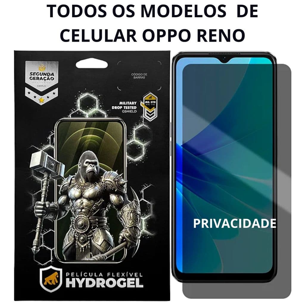 Pelicula de hidrogel FOSCA PRIVACIDADE para linha OPPO RENO OPPO A40 A60 11F 13F 14F A5 X9 PRO OUTROS MODELOS