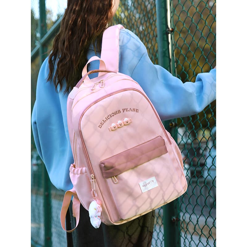 Mochila feminina Casual, simples, de grande capacidade, estilo jovem, estudantes da escola primária, mochila de três a s