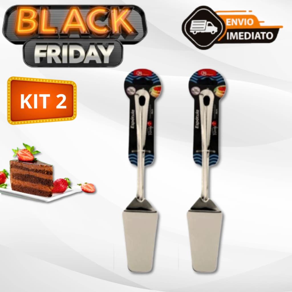 Kit 2 Espátulas Para Cortar Bolo e Torata de Aço Inox Envio Imediato