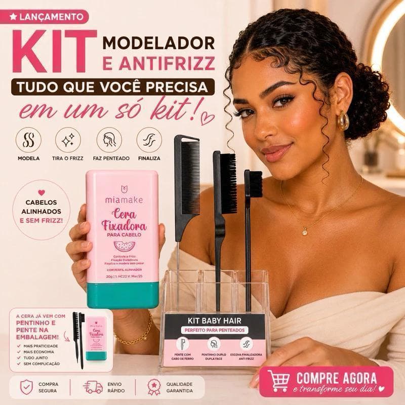 Cera Modeladora Mia Make Anti Frizz Para Cabelos Sobrancelhas e Barba Uso Diário