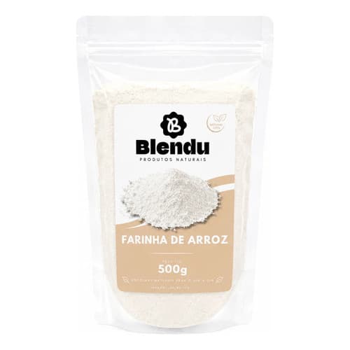 Farinha de Arroz 500g 100% Natural Sem Glúten Ideal Para Bolos, Pães, Massas e Receitas
