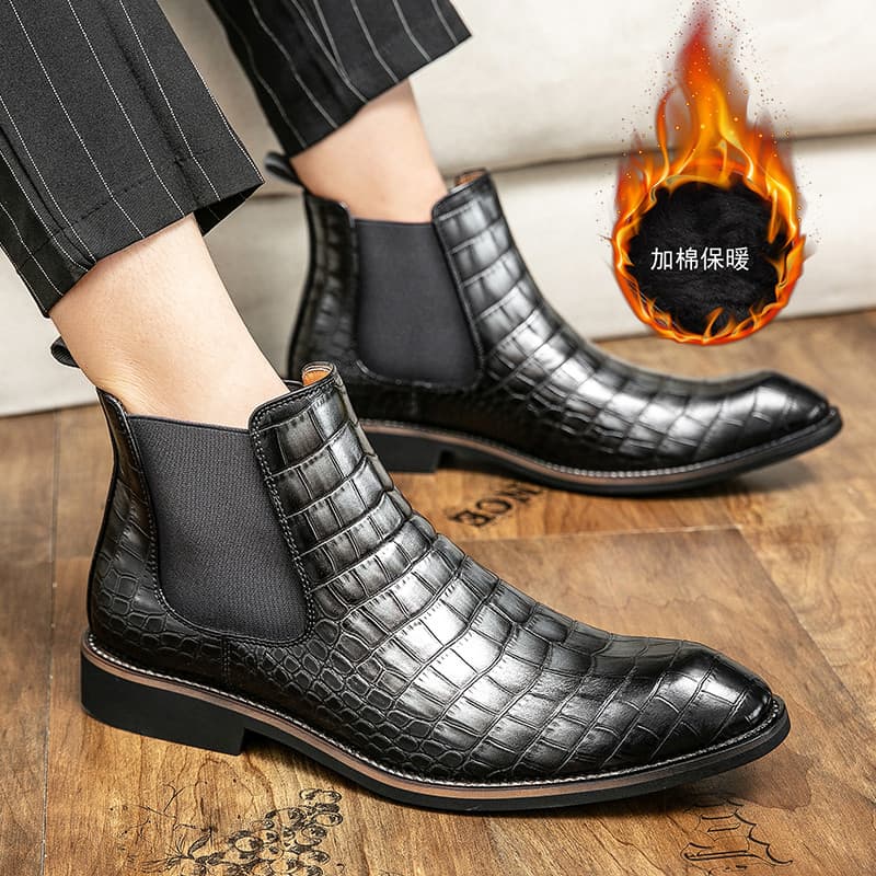 Outono inverno quente Martin botas masculinas estilo britânico botas de alta qualidade Chelsea botas curtas na moda Mid-