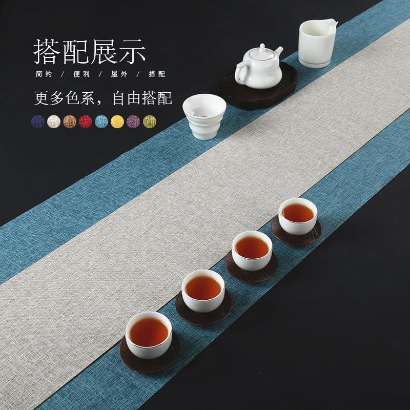 Toalha de mesa moderna simples mesa de chá nova tira longa Zen chinesa
