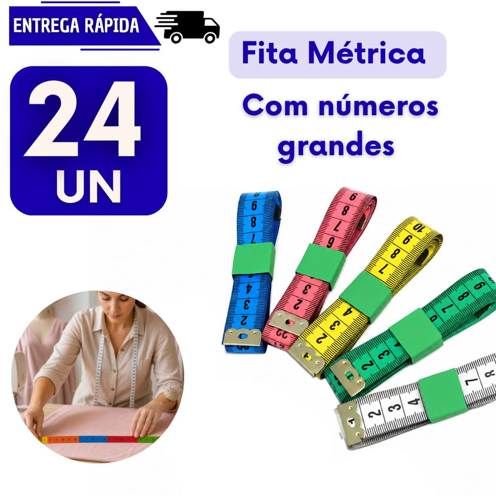 24 Fita Metrica 1,5 metros Corporal Costureira Costura Fitness Medição Corpo Flexível Fitas Trenas Metricas Corpo
