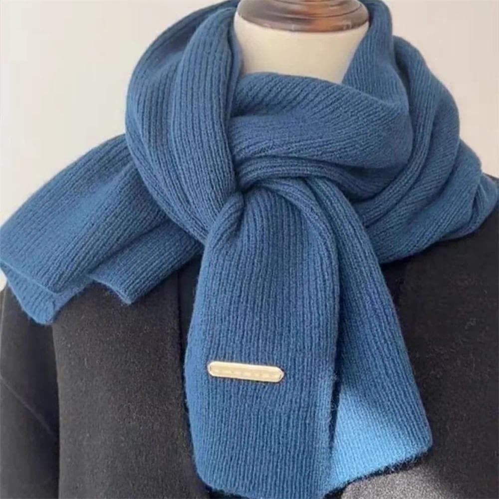 Clássico Feminino Macio Longo Cachecol Inverno Quente Envoltório Xale Cor Sólida Unisex Para Viagens Ao Ar Livre Esqui N