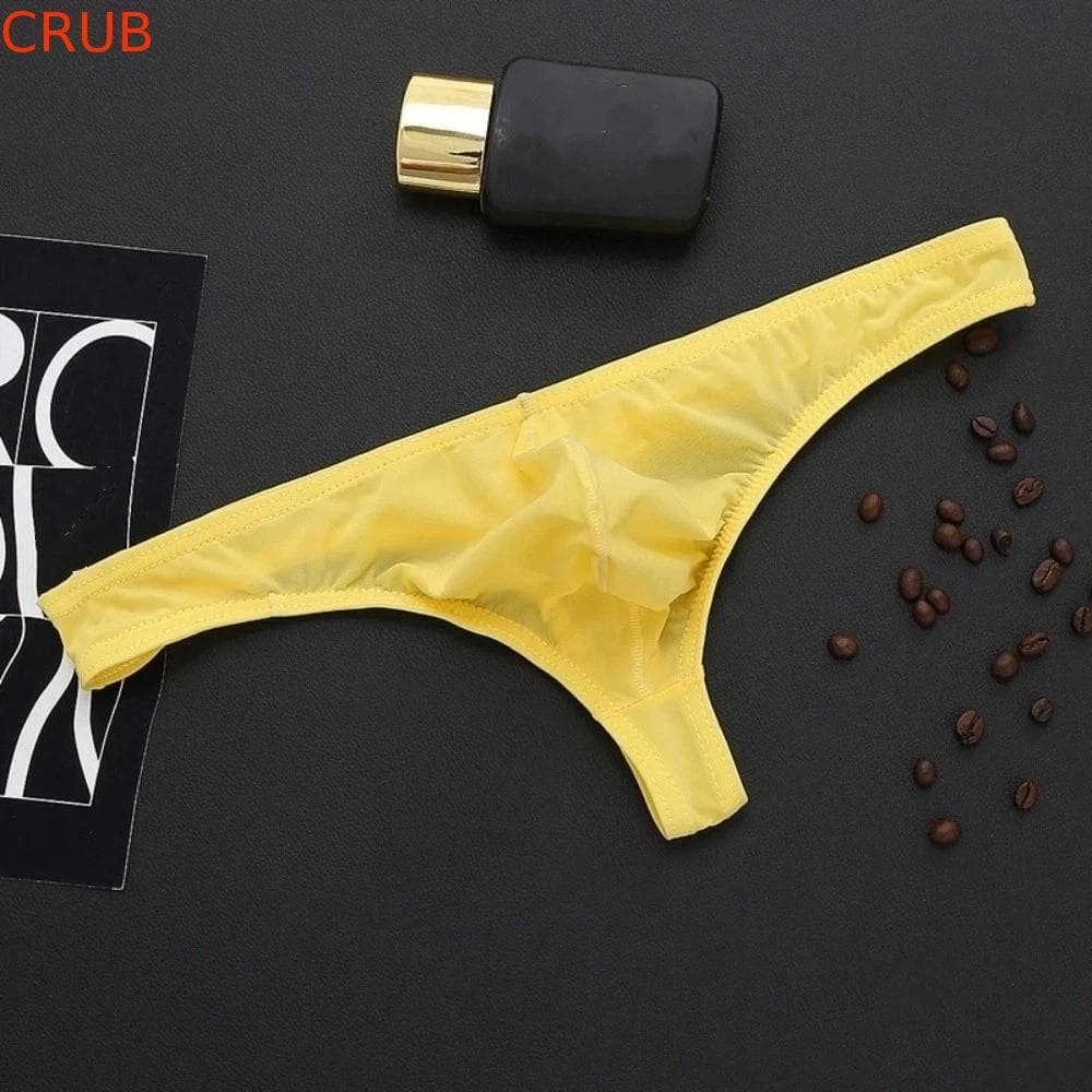 Tangas De Seda Gelada  , Roupa Íntima Masculina Transparente De Tamanho Grande , Cuecas Ultrafinas De Cintura Baixa