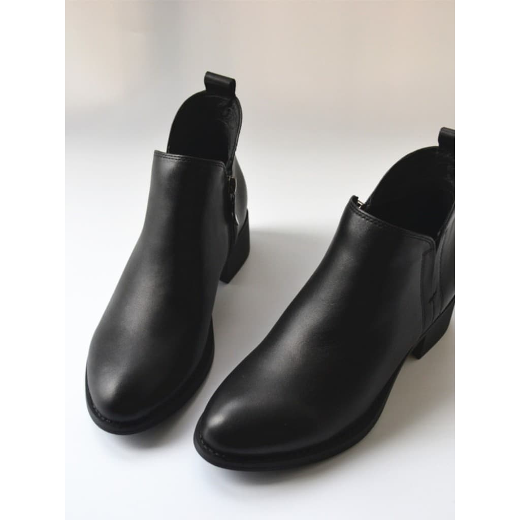 Couro genuíno moda salto alto Chelsea botas femininas e nuas salto curto grosso antiderrapante comércio exterior pedido