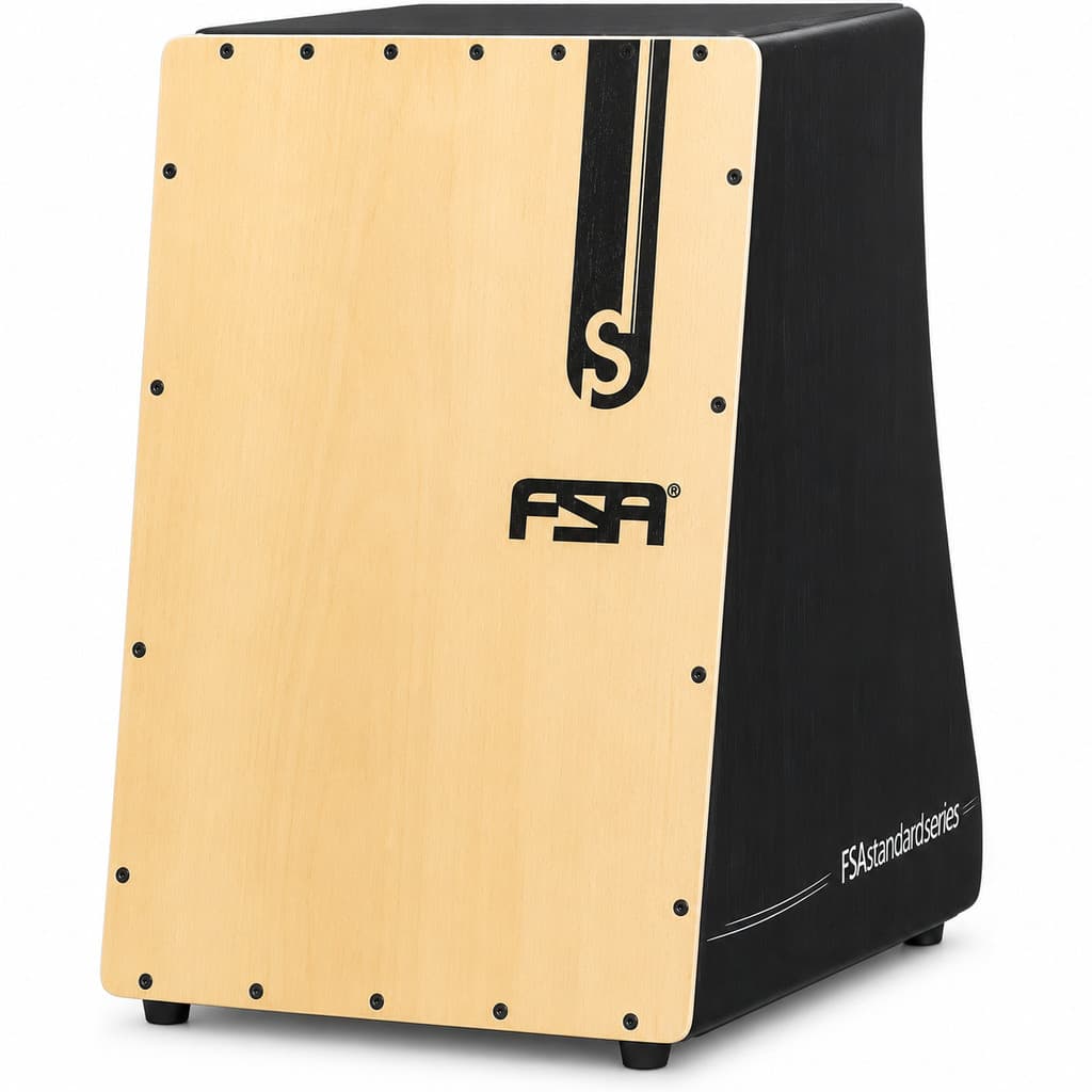 Cajon FSA Standard Preto FS2501 Elétrico Pele Natural