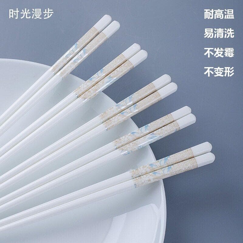 Jingdezhen pauzinhos de cerâmica domésticos para uma pessoa, um pauzinho antiderrapante, antimofo, resistente a altas te