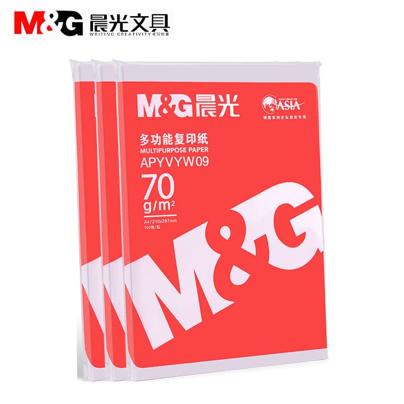 Chenguang A4 Papel de impressão Papel de cópia Pacote único 100 folhas Material de escritório 70g Papel de rascunho espe