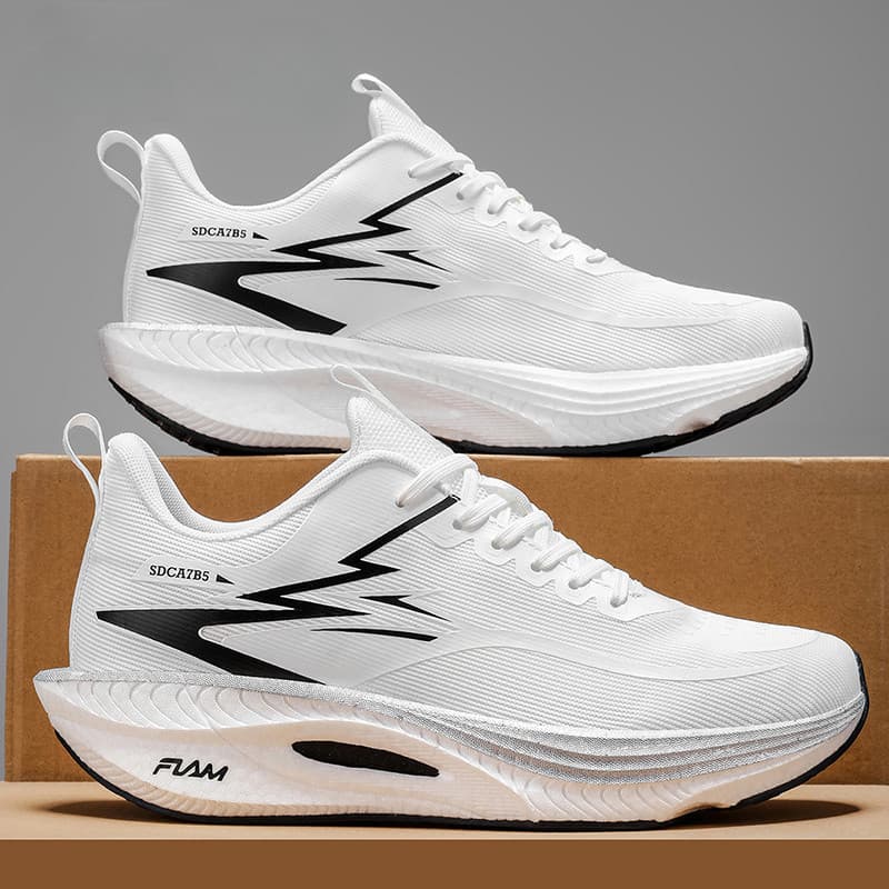 Tênis Unissex Branco 2026 com Sola de Placa de Carbono, Ultra-Leve e Respirável para Corrida, para Homens/Mulheres/Crian