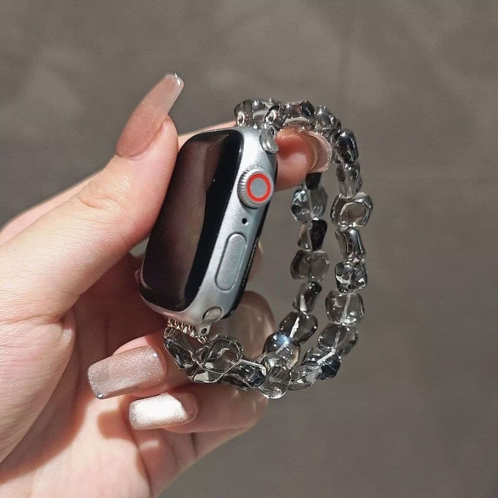Pulseira de vidro colorida cinza fumaça Irregular de alto valor adequada para Apple Watch Xiaomi Pulseira 10 Redmi 4/5