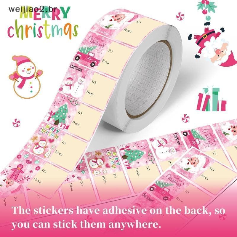 weijiao2 . BR 210 Peças/Rolo Decorações De Natal Stiers Etiquetas De Selo De Festa Para Presentes DIY Cozimento Paage Sa