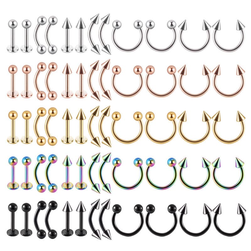piercing earring piercing fake orelha piercing falso orelha Brincos de conjunto de joias Piercing de aço titânio com ros