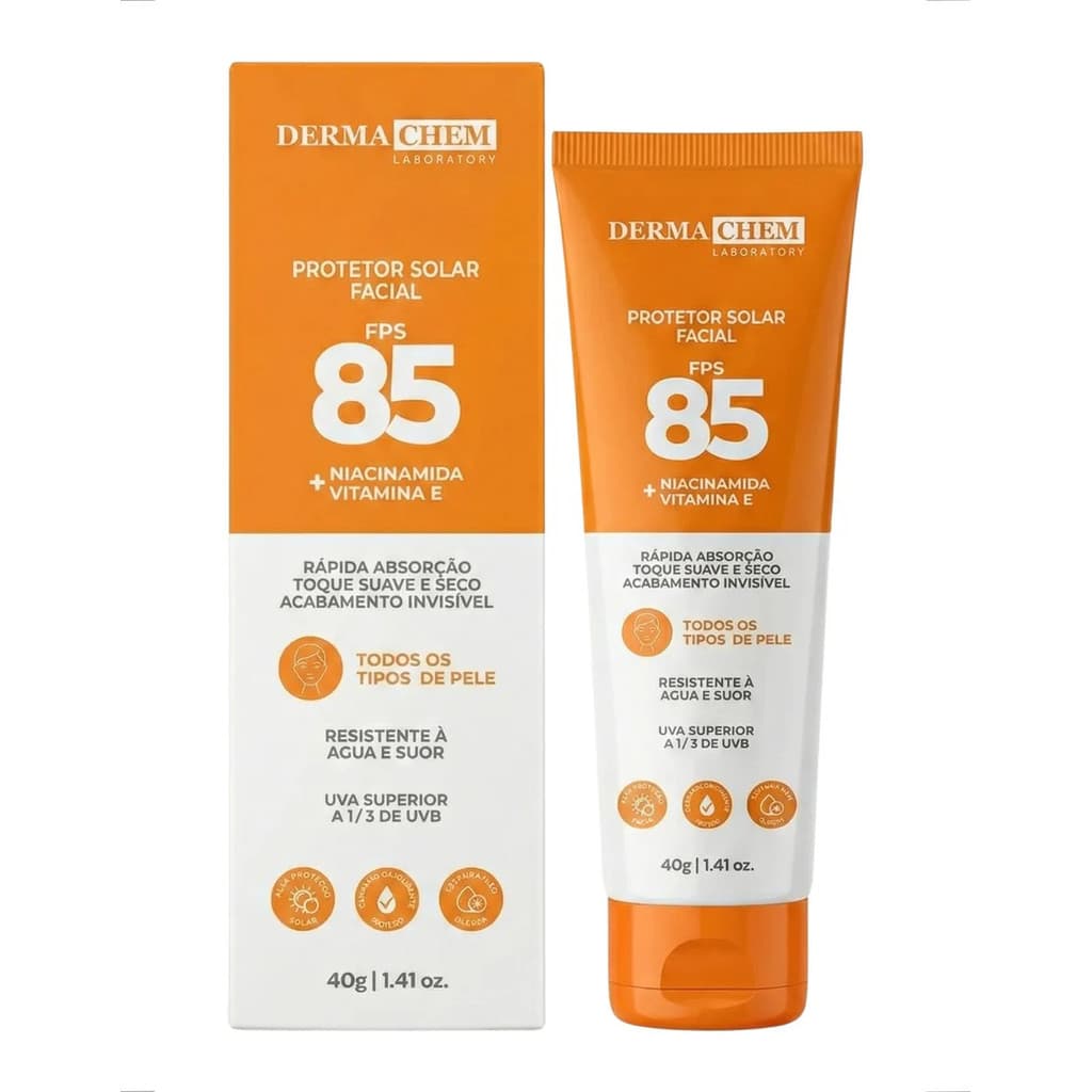 Protetor Solar Facial Dermachem Fps85 Toque Seco Niacinamida