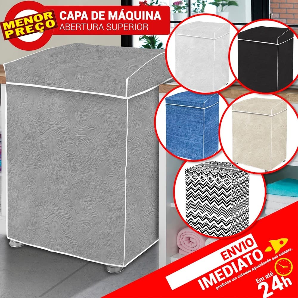 Capa Maquina de Lavar Flanelada Tampa e Saia Brastemp Electrolux Consul Todos os Tamanhos