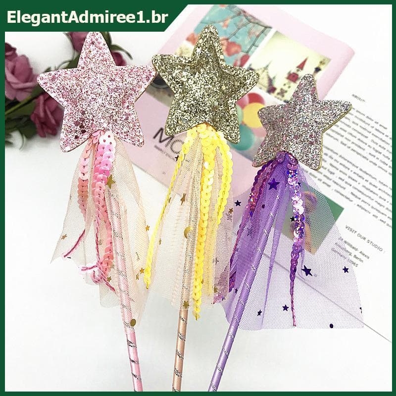 ELEGA Venda Bonito Dreamlike Estrela De Cinco Pontas Varinha De Fada Crianças Vara Presente De Aniversário De Menina