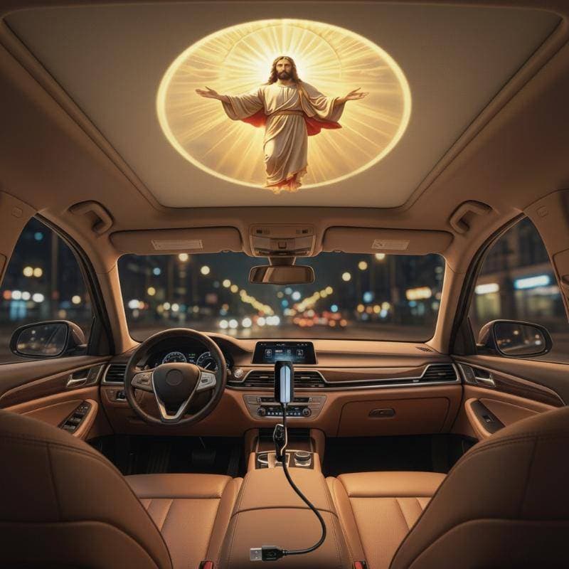 Luz De Projeção De Imagem Religiosa Portátil Alimentada Por USB 12 Padrões Mutáveis Para Presente De Decoração De Casa C