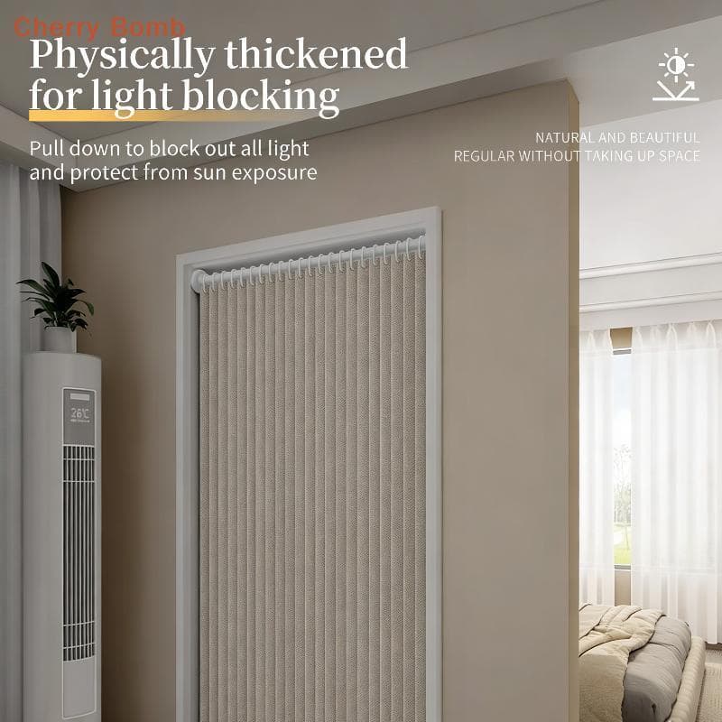 (Bomba De Cereja) Cortina De Porta Dobrável Sem Furo Instalação Decoração De Casa Elegante Divisor De Quarto Privacidade