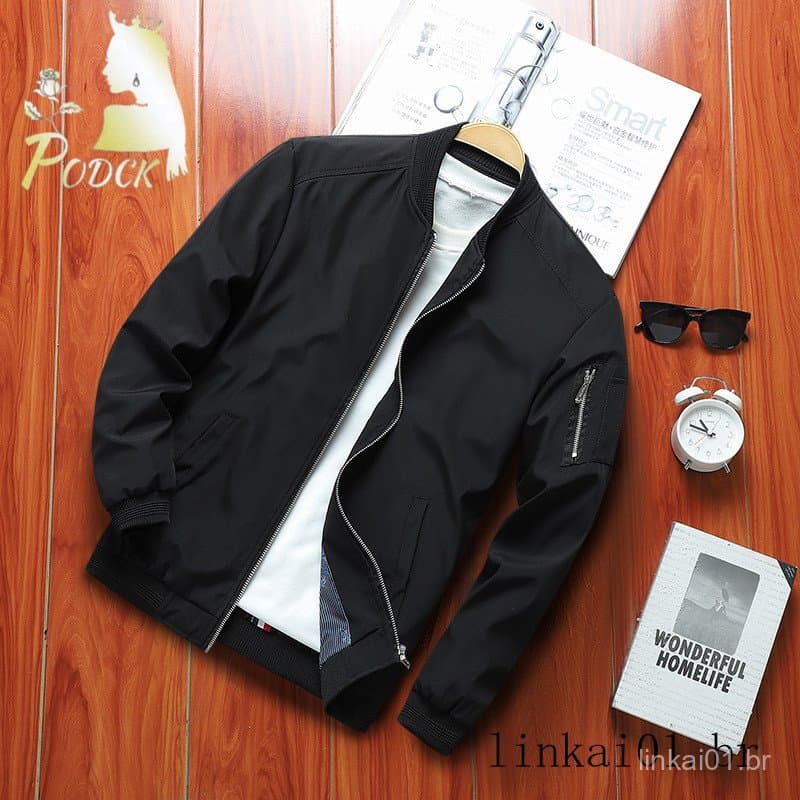 Nova primavera outono jaqueta fina masculina jaqueta Casual uniforme de beisebol masculino jaqueta de couro verde 9937