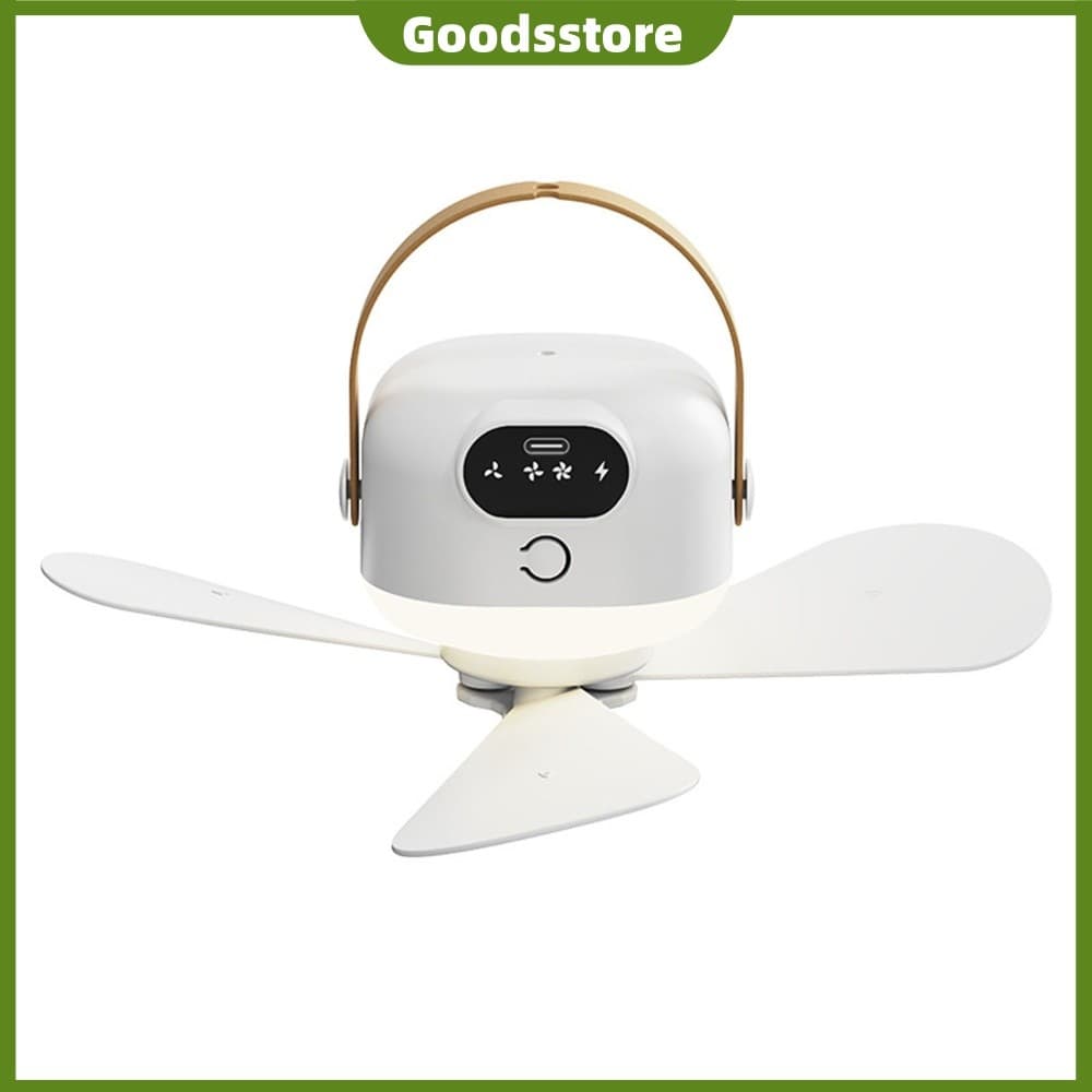 Ventilador De Teto Portátil Com Luz LED Alimentado Por Bateria Recarregável Para Viagens De Barraca De Caminhão RV [Good