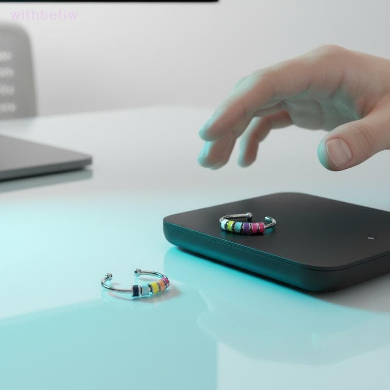 (withbetiw) Anel Aberto Ajustável Com Contas Esmaltadas Para Alívio De Ansiedade , Mulheres , Homens , Joias De Decoraçã