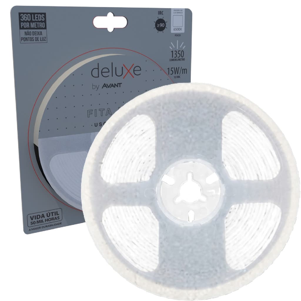 Fita Led Luce Cob 5 Metros 15w/m 1350lm/m Branco Frio 6500k Branco-frio 12v