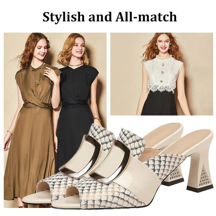 【Conforto Elegante】Sandalias de tacón alto con forma de boca de pez a la moda/Moda Feminina/Sandália Peep Toe