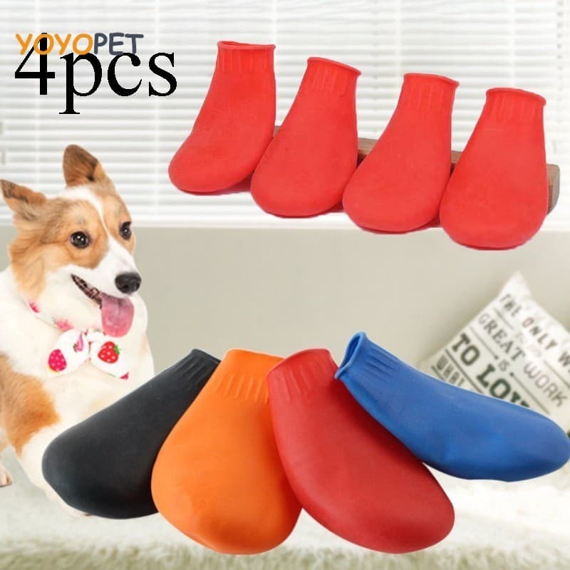 Sapatos Para Cães À Prova D'água , Balão Durável , Borracha Antiderrapante , Botas Animais De Estimação , Protetores De