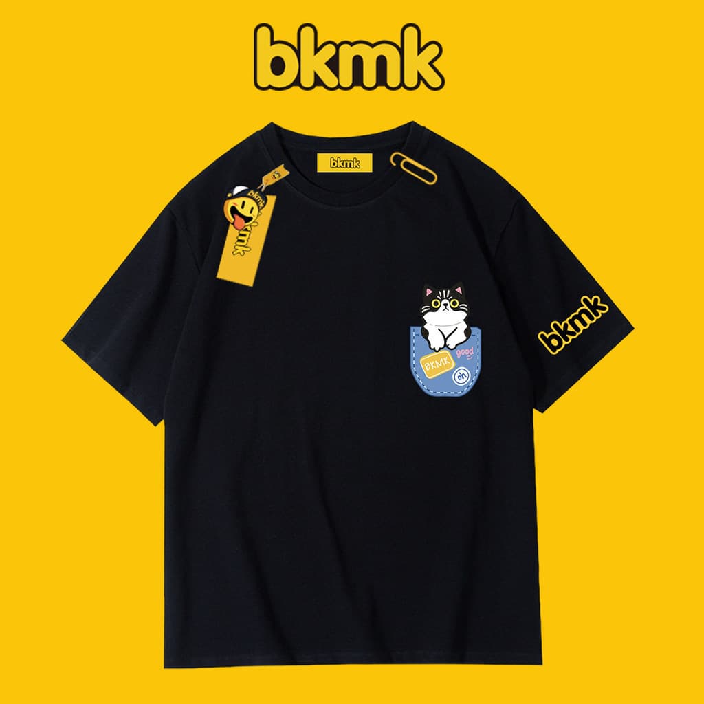 bkmk Camiseta Masculina De Manga Curta Tamanho Grande Na Moda Casal Solto Animação Dos Desenhos Animados Gato Impressão