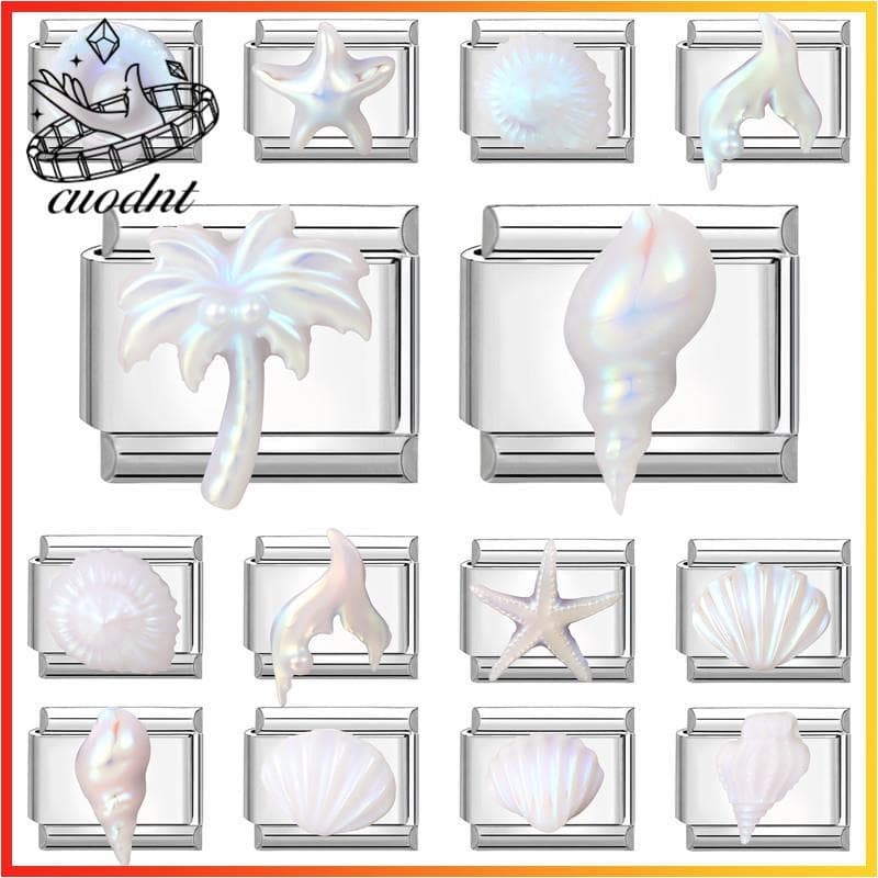 Oceano Fishtail Italiano Charme Pulseira Caber 9mm De Aço Inoxidável Jóias Fazendo Acessórios DIY Retro Personalidade Mó