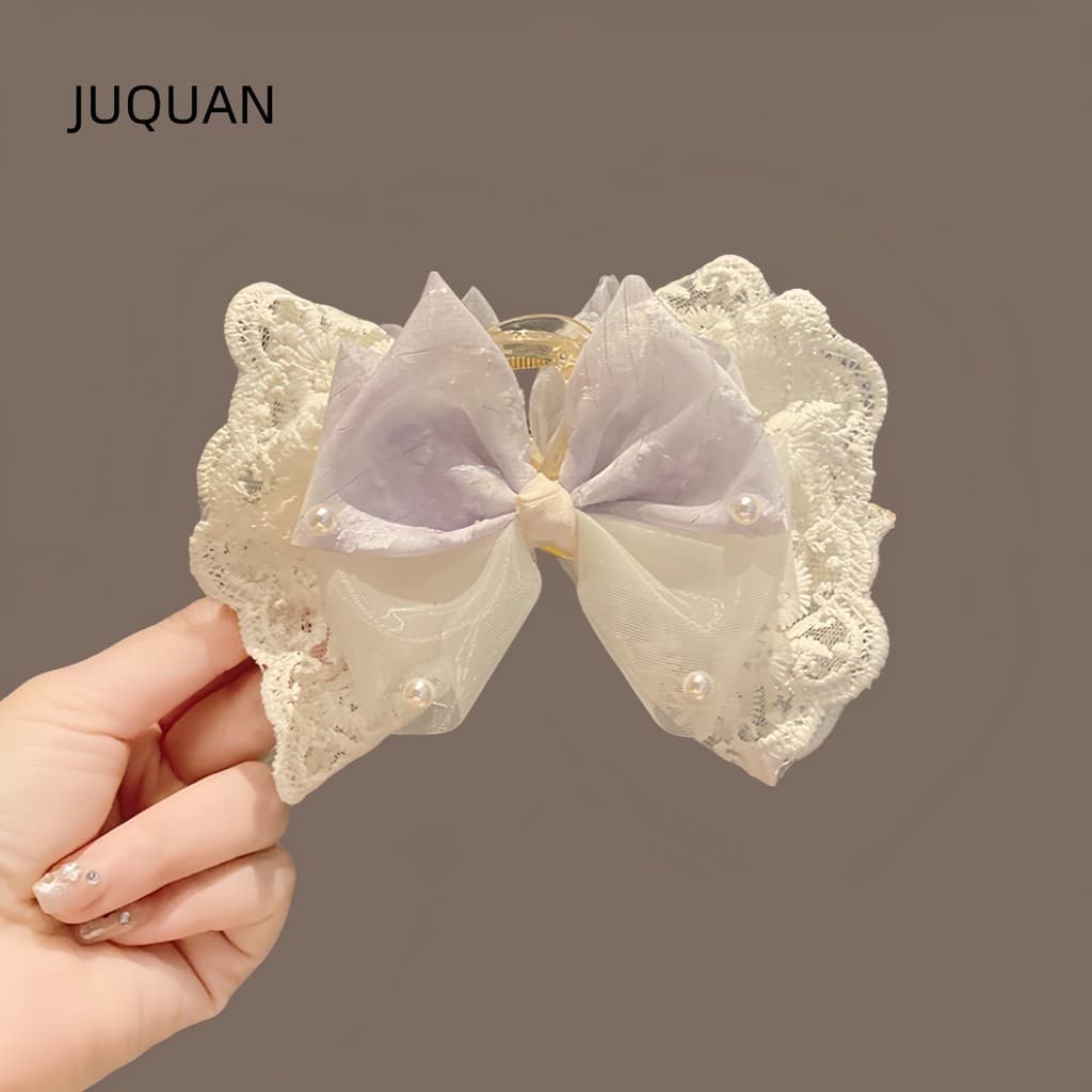 Coreano coreano Super fada laço arco pérola grampo de cabelo volta cabeça clipe feminino verão Headdress Hairpin grampo