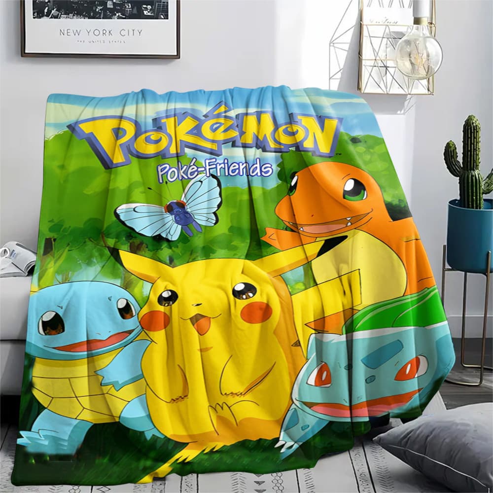 Suprimentos Para Casa Cobertor Estampado Pokémon Sala De Estar Quarto Cama Macio Presente De Aniversário