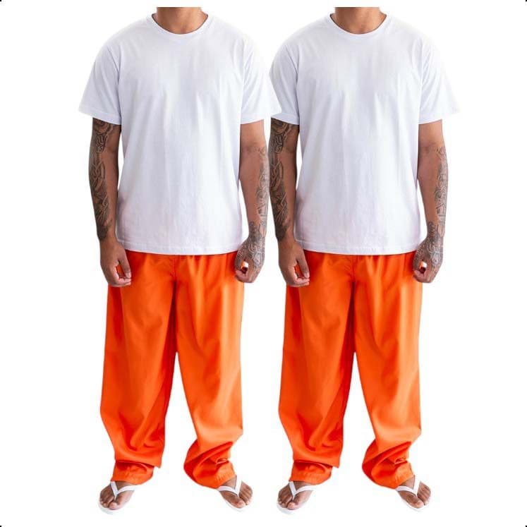 Kit 2 Calças de Tactel /CDP/ presídio / Laranja