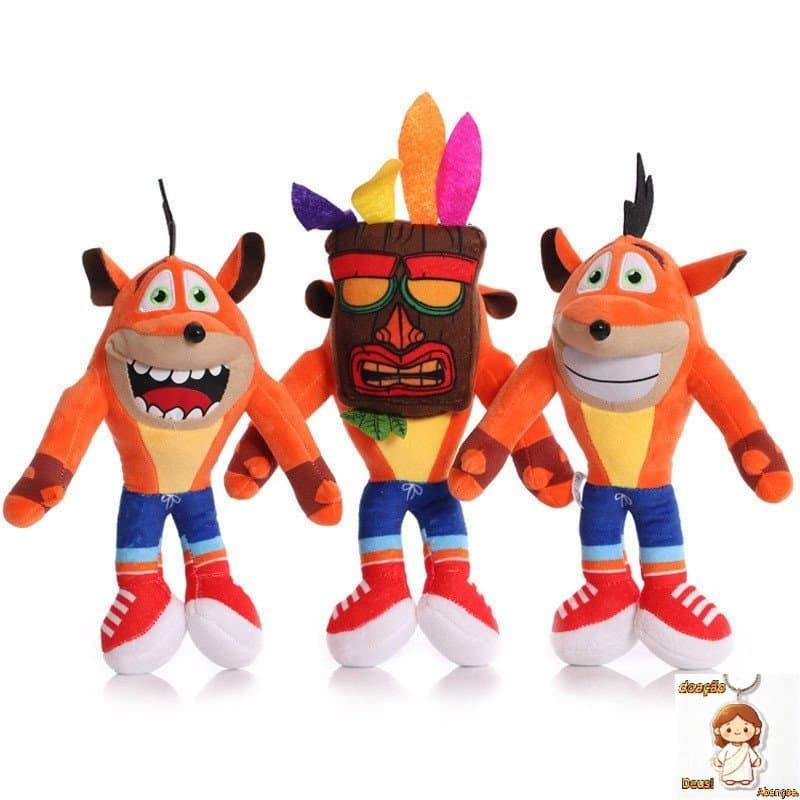 26cm Crash Bandicoot Brinquedos De Pelúcia Série Trilogia Louca Anime Figura Bonecas Kawaii Aniversário Das Crianças Pre