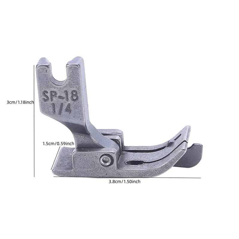 Adequado para máquina de costura industrial de ponto reto SP-18 1/4 com calcador de guia direito.