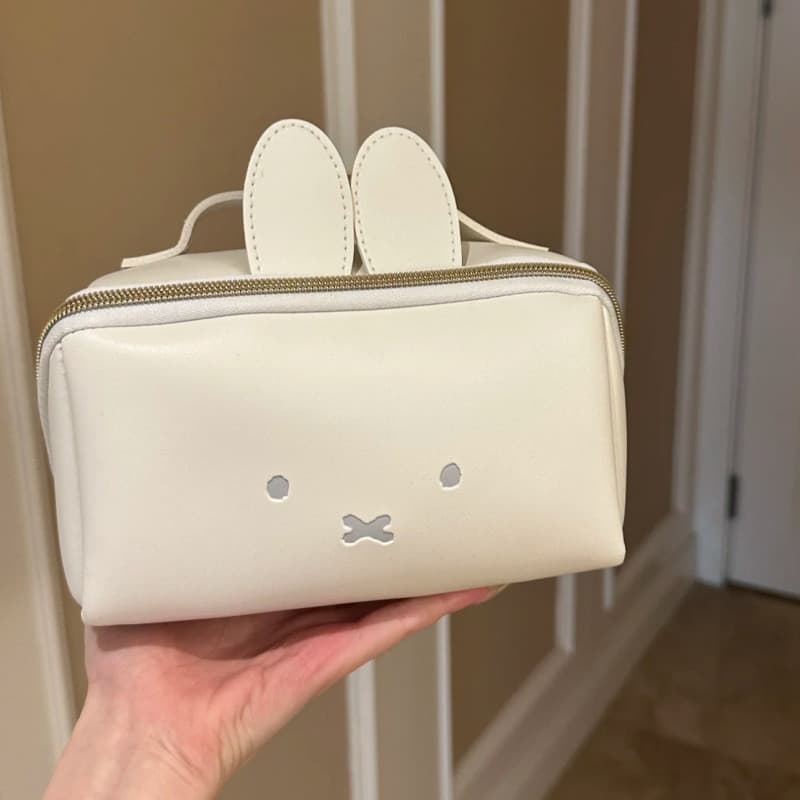 Bolsa de Armazenamento de Cosméticos Portátil Multifuncional de Grande Capacidade com o Coelhinho Miffy Fofo