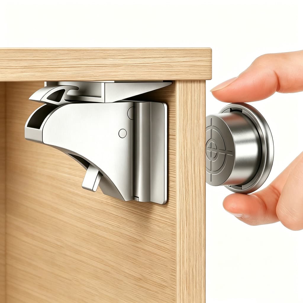 Fechadura magnética para armário, fechadura protetora invisível, gaveta, porta de armário, bebê, Anti-pitada, desenho ma