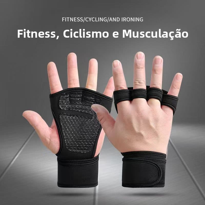 Luvas de pulso para fitness, para levantamento de peso, halteres e equipamentos de pull-up, antiderrapantes, unissex, lu