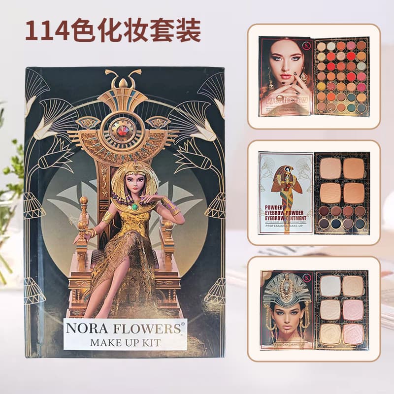 Paleta de sombras de 114 cores com acabamentos brilhantes, foscos e com glitter para maquiagem de cosplay e palco. Palet