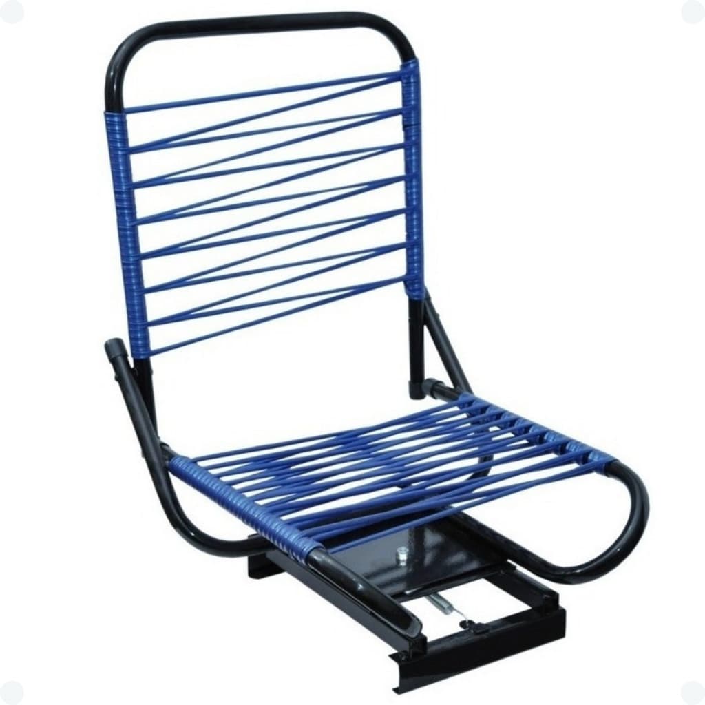 Cadeira Giratória para Barco de Pesca com Assento em PVC Azul e Base em Aço