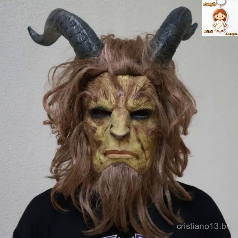 Máscara de Príncipe da Bela e a Fera, Capacete de Cosplay, Máscara de Olho, Máscara Facial, Cosplay, Halloween, Carnaval