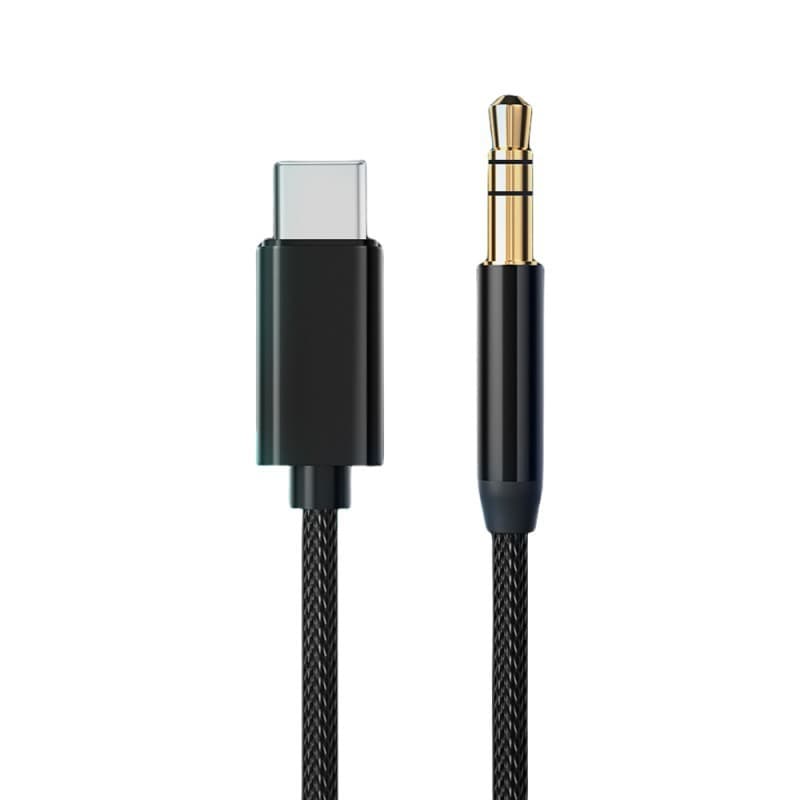 [Estoque pronto] Cabo de áudio trançado AUX para carro Cabo adaptador de áudio para alto-falante de áudio 3.5 mm para An