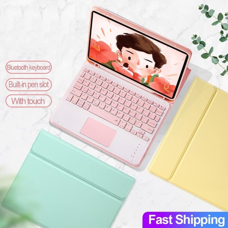 Capa De Teclado Bluetooth Para iPad 10/11/Air11/Pad Mini 7/6 Com Sem Fio Touchpad