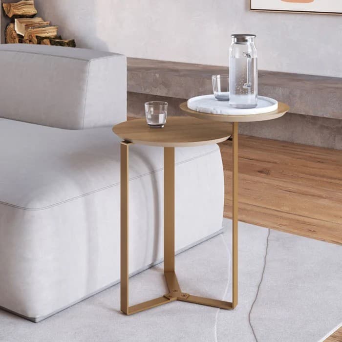 Mesa Lateral Dois Tampos Orgânica - 28022