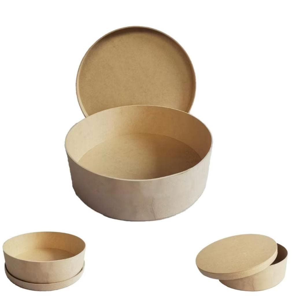 Kit 12un Caixa Redonda 30x30x7 MDF Cesta Caixa Padrinhos