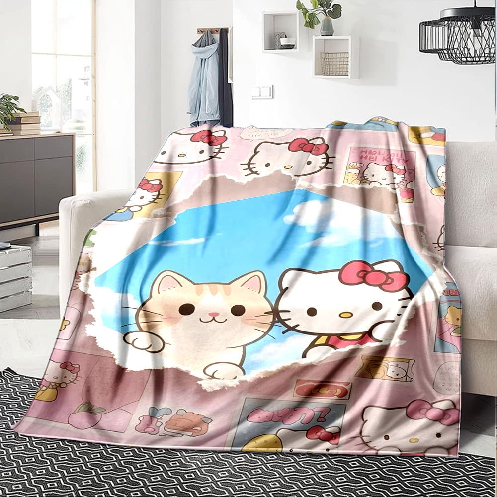 Sanrio hello Kitty Cobertor Impresso Decoração De Casa Para Sofá Cama Quarto Sala De Estar De Flanela Macia