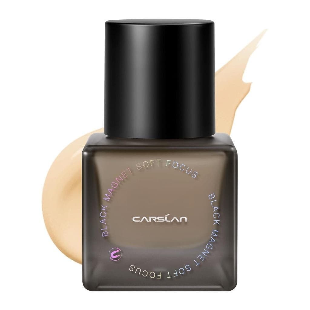 Base Líquida CARSLAN Black Magnet, Maquiagem de Rosto com Acabamento Matte de Longa Duração 24H, À Prova D'Água, Resiste