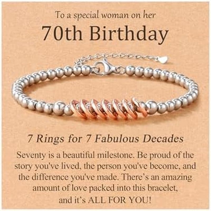 Elegante 30o 40o 50o 60o 70o Aniversário Presentes Para Mulheres Ela , Pulseira Inspiradora Em Ouro Rosa De 30 50 60 Ano