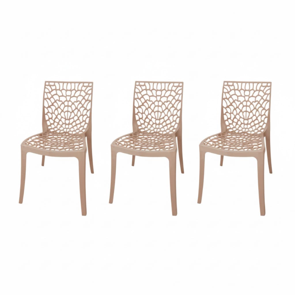 Conj 3 Cadeira Gruvyer Nude Jantar Escritorio Area Lazer Gourmet Interna/Externa Envio Rápido Oferta